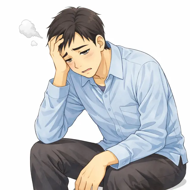 腎虚による慢性的な疲労やだるさに悩む男性のイメージ