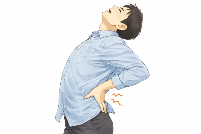 腎虚により腰や下肢のだるさを感じている男性のイメージ