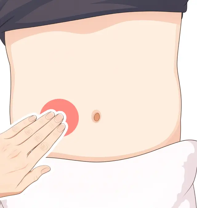 腹診でお臍の右側を確認し肺の不調をみるポイント
