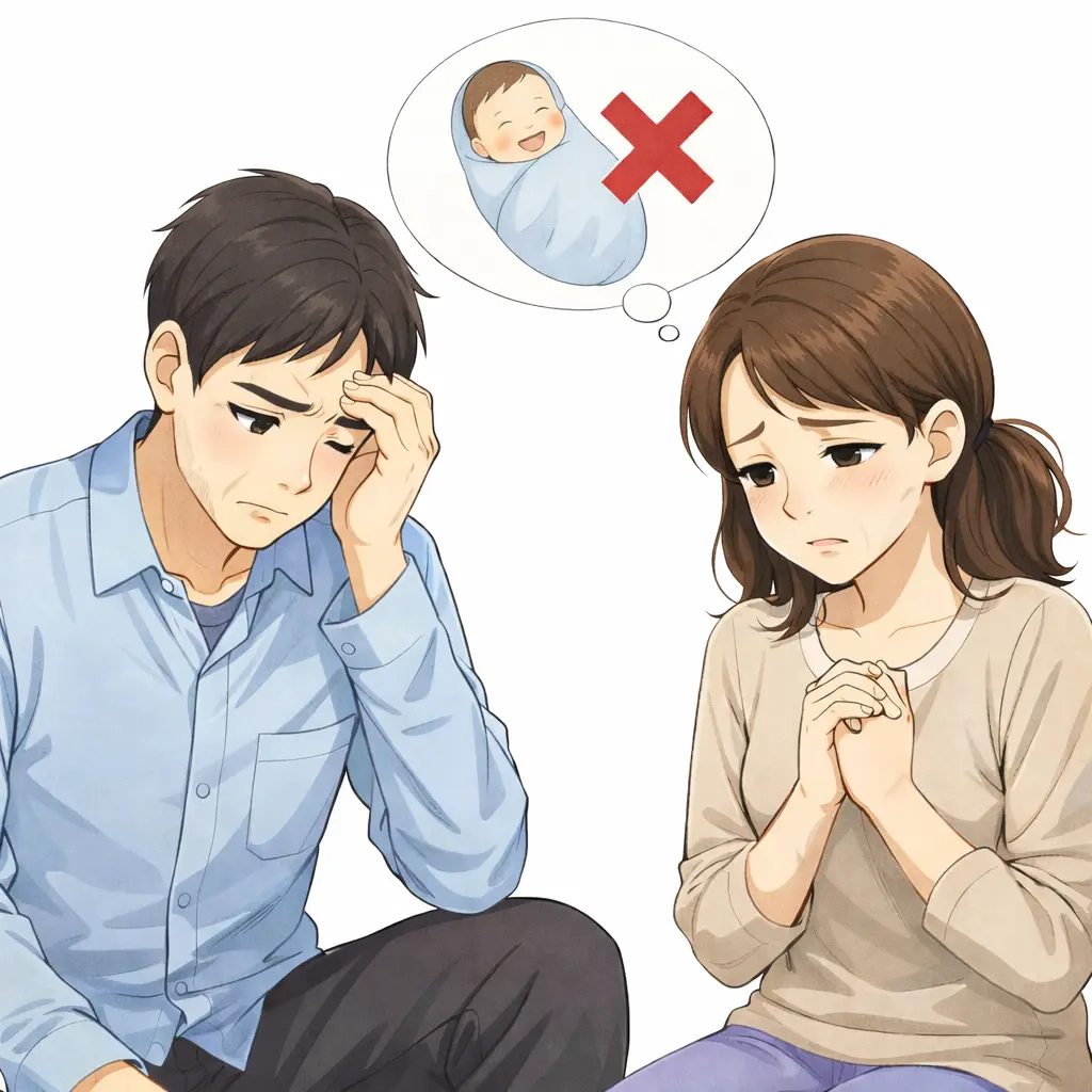 腎虚と関係する不妊や体力低下など、さまざまな不調を抱えている人のイメージ