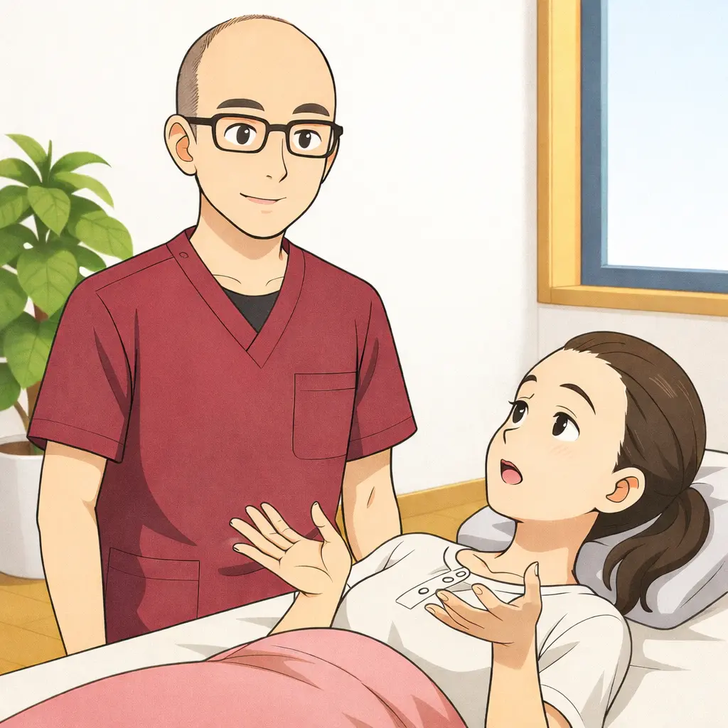 院長先生に患者さんが相談している様子