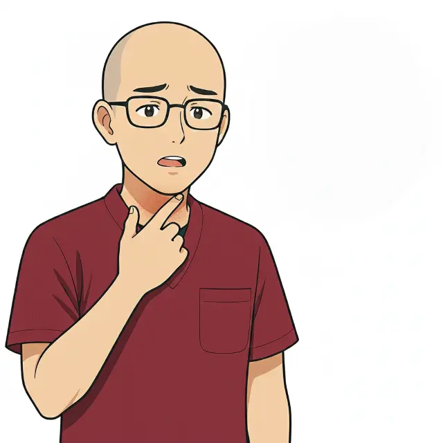 筆者が喉に違和感を感じている図