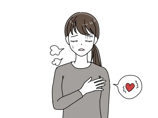 腎が弱くなり心が強くなり動悸を起こしたイラスト