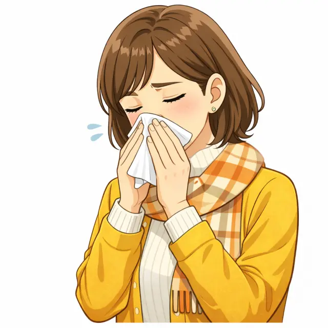 肺と鼻の関係を示した女性のイラスト