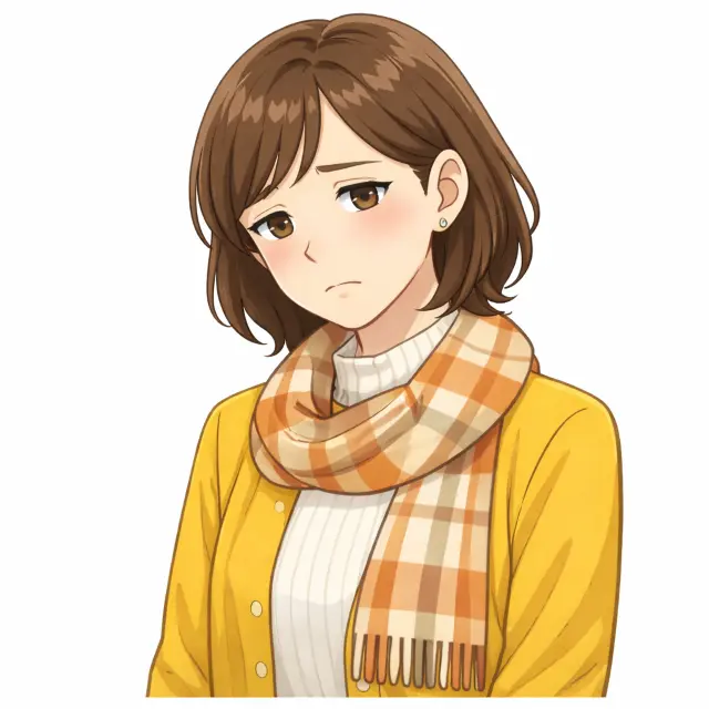 東洋医学で考える肺の感情（憂い・悲しみ）を表した女性
