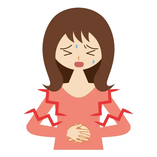 瘀血(おけつ)によって生理痛が起きているイラスト