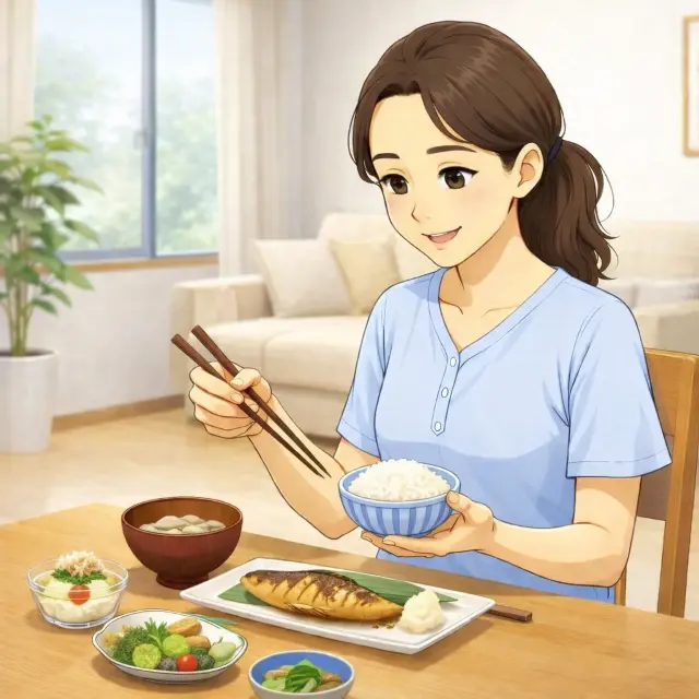 食事と東洋医学における脾の関係を示したイラスト