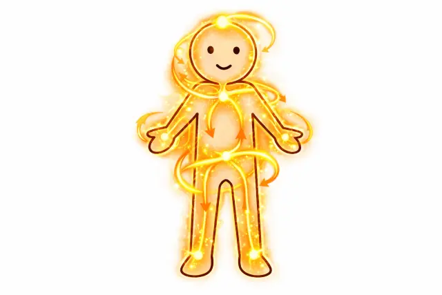 辛味と気の巡りの関係を示した図