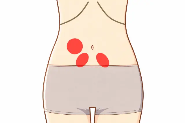 食後の胃もたれが続く方にみられた腹診上の反応点
