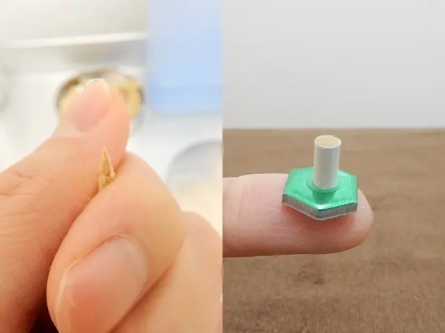 もぐさを捻るお灸(透熱灸)と台座灸(温灸)の違いを示した図