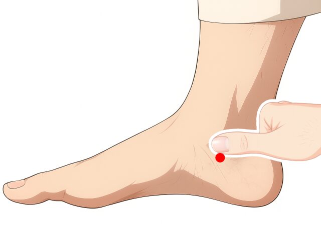 照海のツボの取り方の図