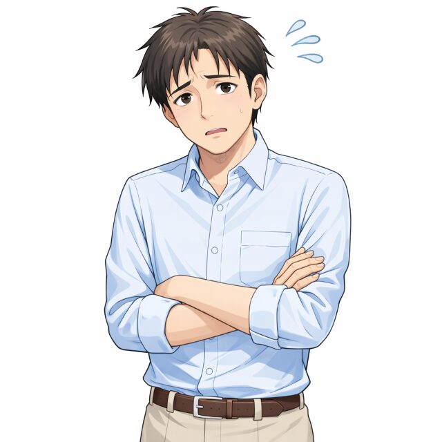 腰痛に悩む男性