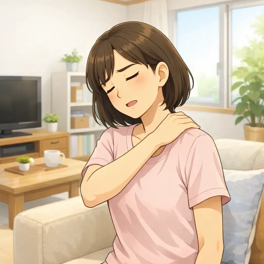 肩こりとめまいに悩む女性のイメージ