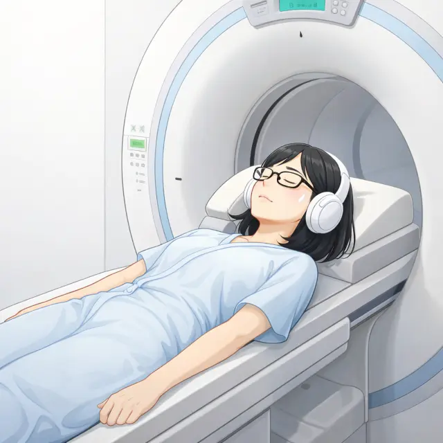 MRI検査を受ける女性