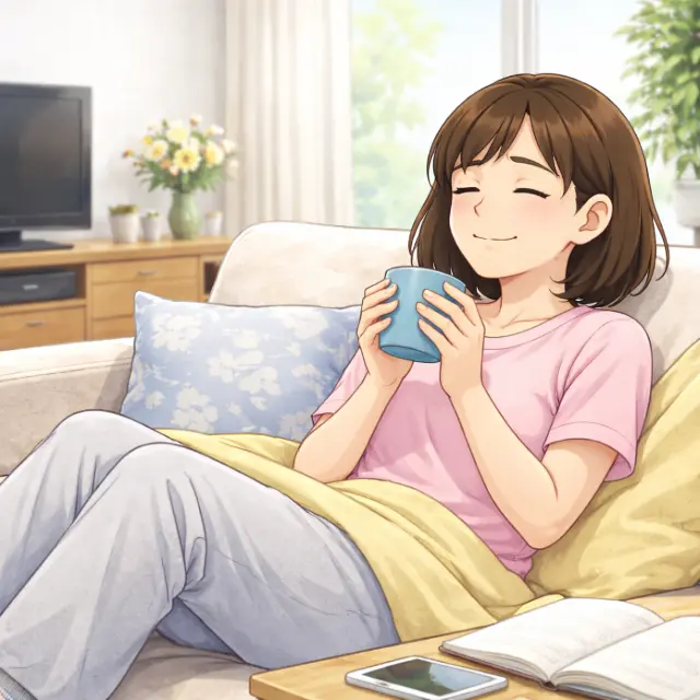 鍼灸治療後にリラックスしている女性のイメージ