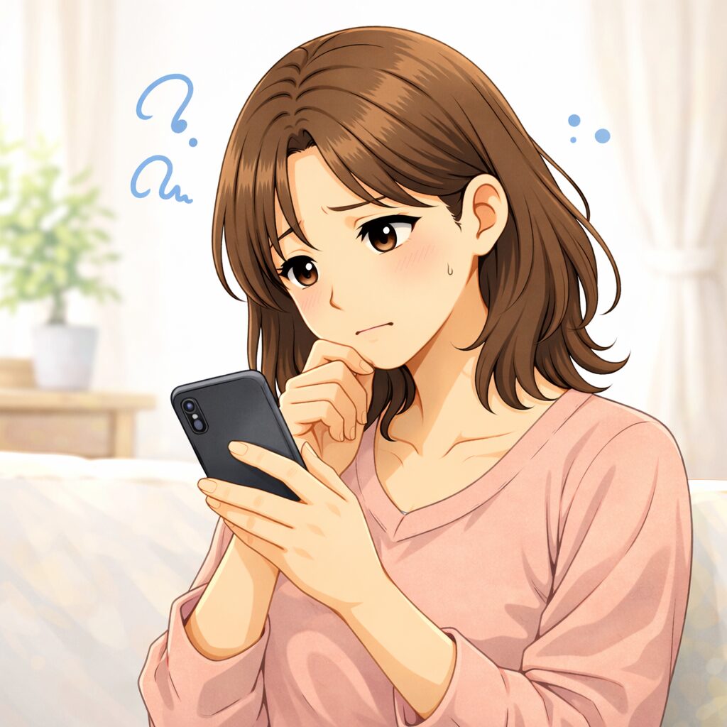 スマホで不妊の情報を調べている女性
