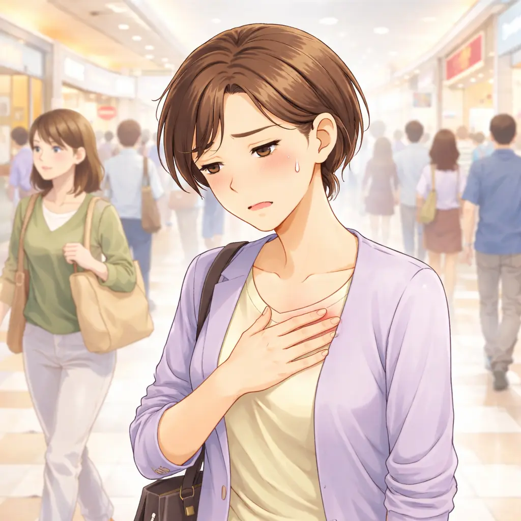 パニック障害で胸に違和感を感じる女性