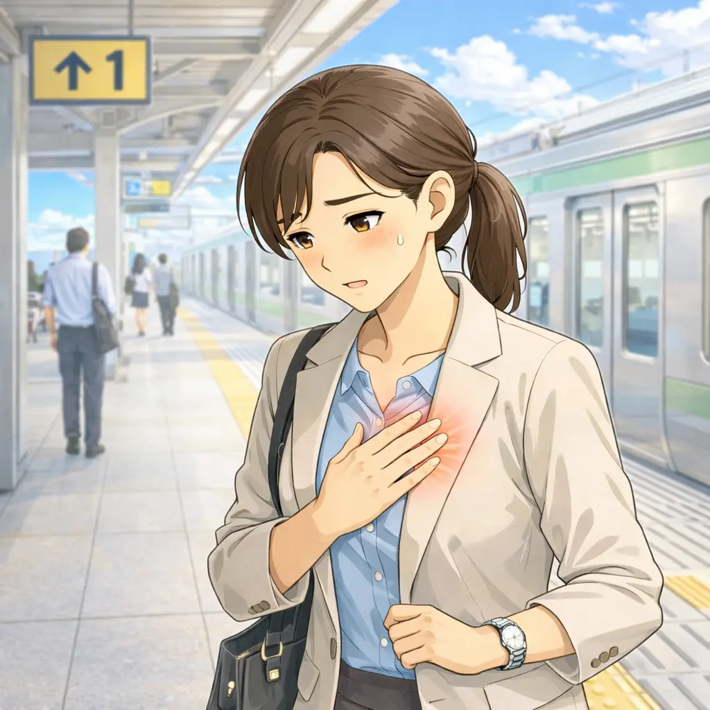 パニック障害で胸に違和感を感じる女性