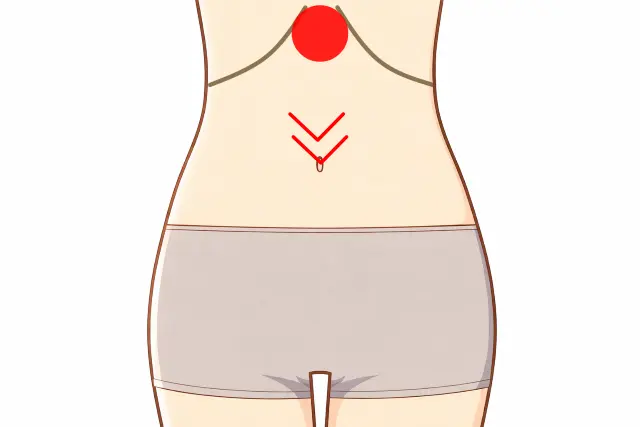 自律神経の乱れでみられた腹診の反応部位