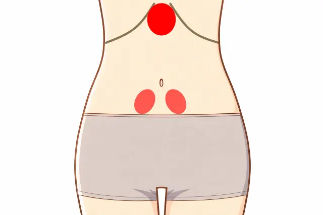 胃腸の不調でみられた腹診の反応部位