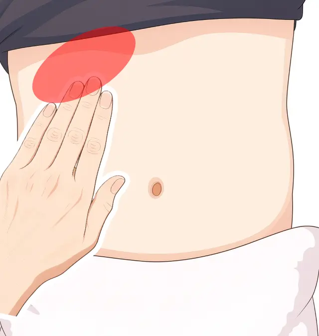 めまいで反応が見られる腹診の部位（肝）