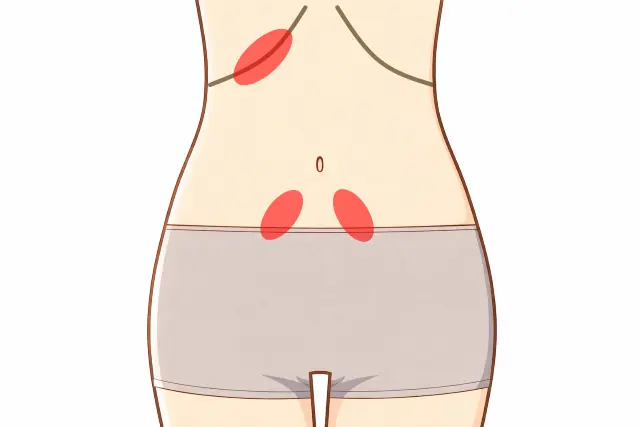 更年期にみられた腹診の反応部位