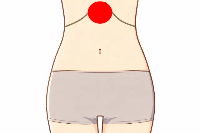 右顔面神経麻痺60代男性の腹診の反応部位