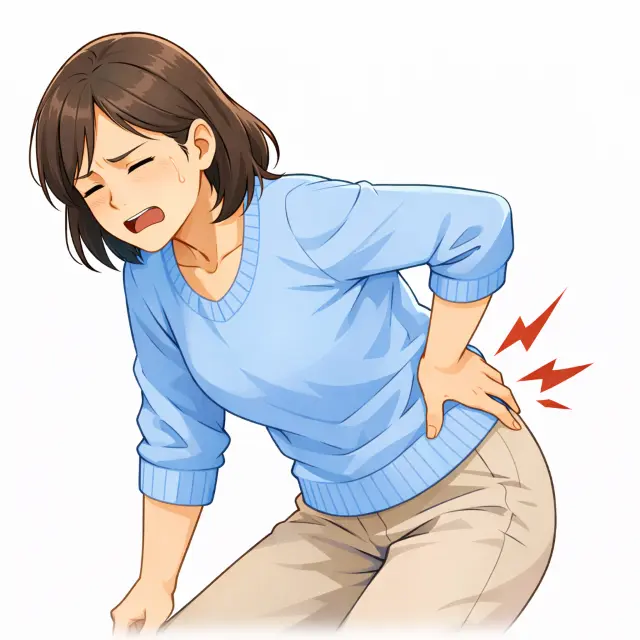 風邪を引いてからぎっくり腰になった女性