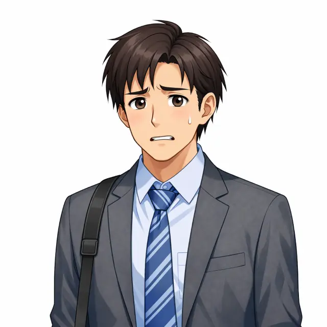 腹痛で困っている男性