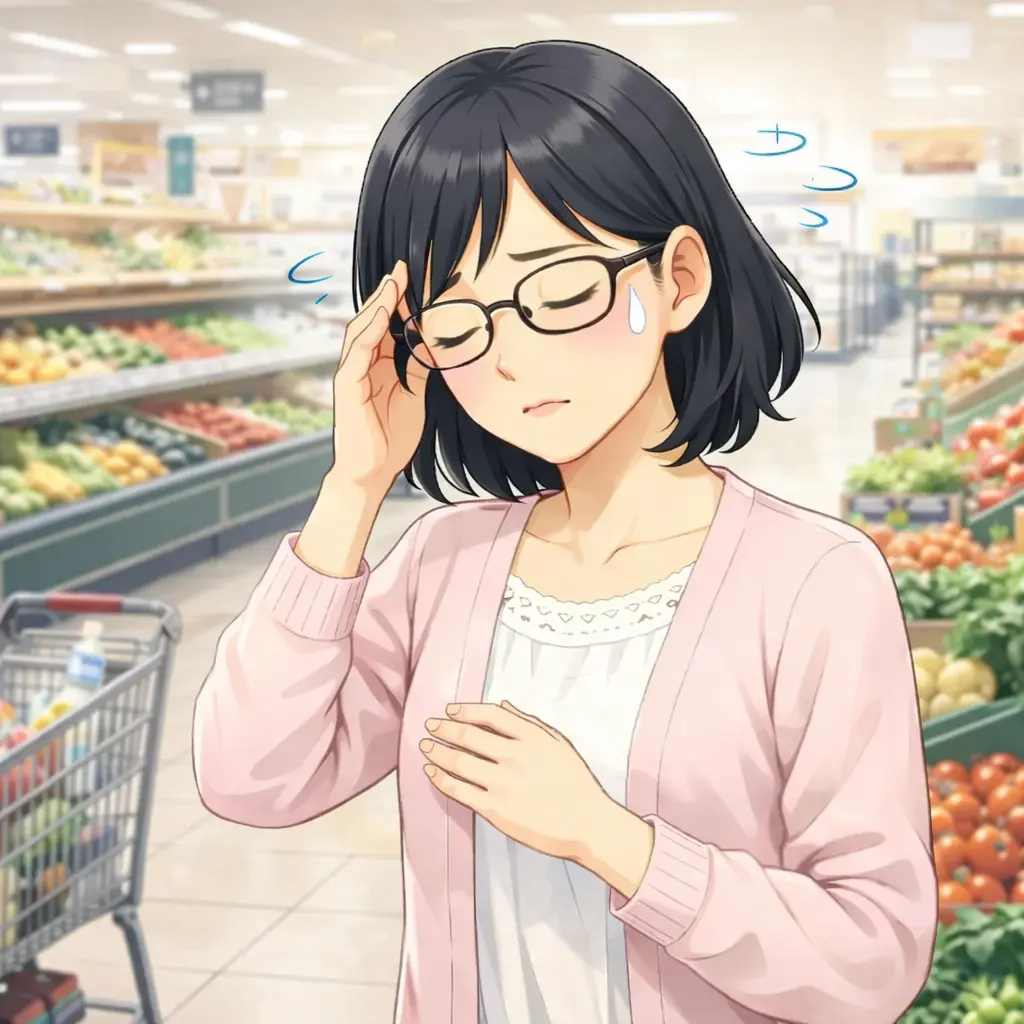 めまいを感じる女性