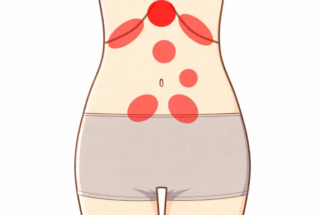 腹診みられた反応部位（症例１）