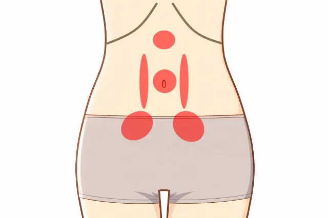 腹診でみられた反応部位（症例２）