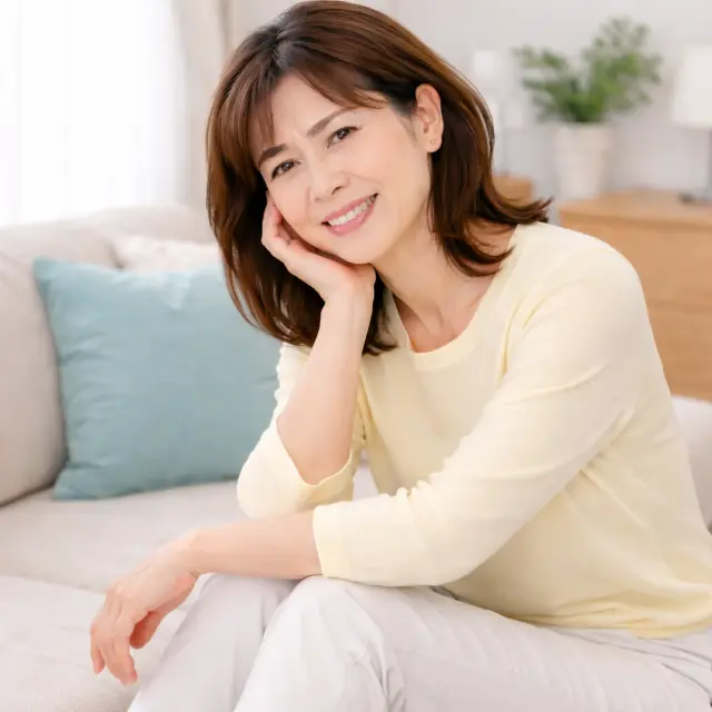 症状が落ち着いた様子の女性