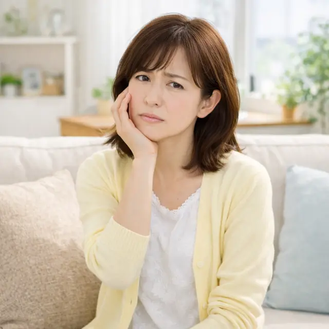 夜中に肩を気にしている女性