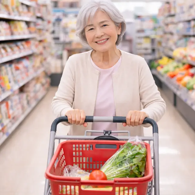 カートを押す女性