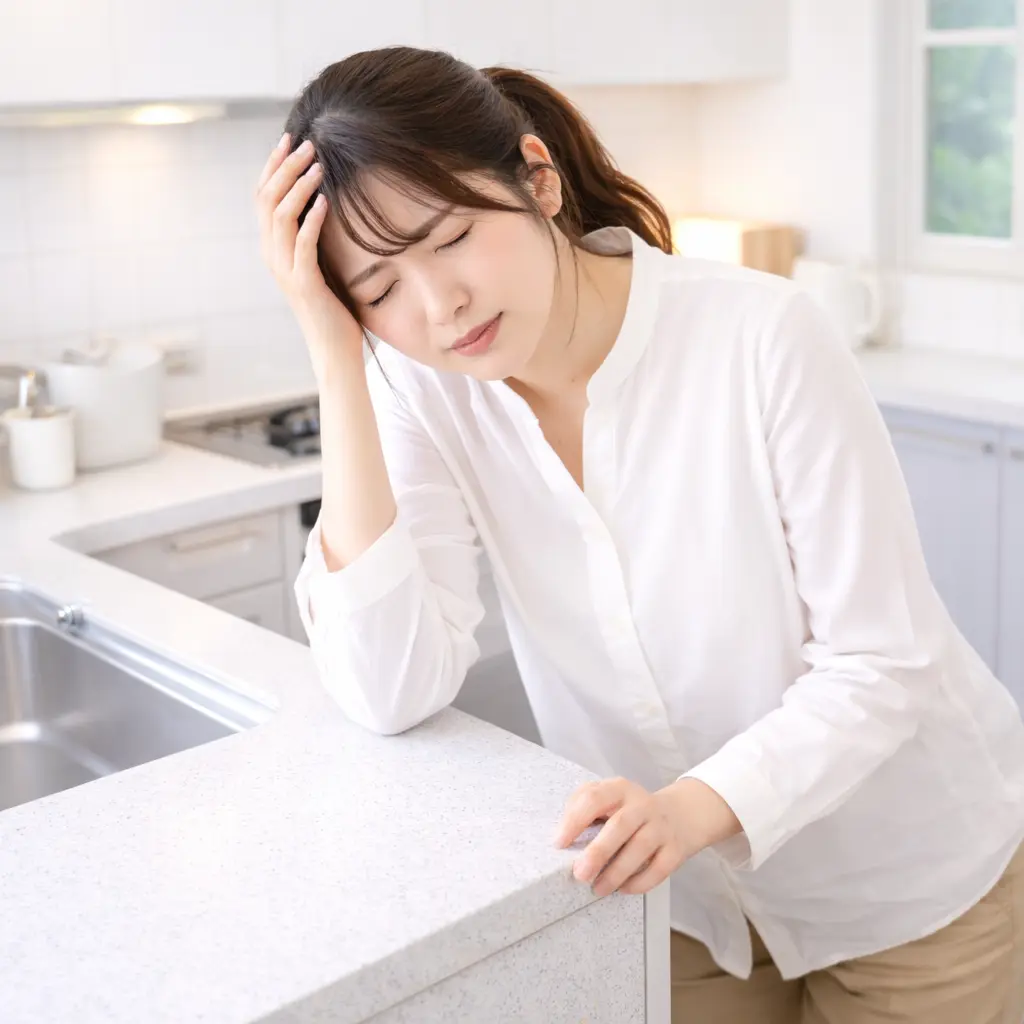 めまいを感じる女性