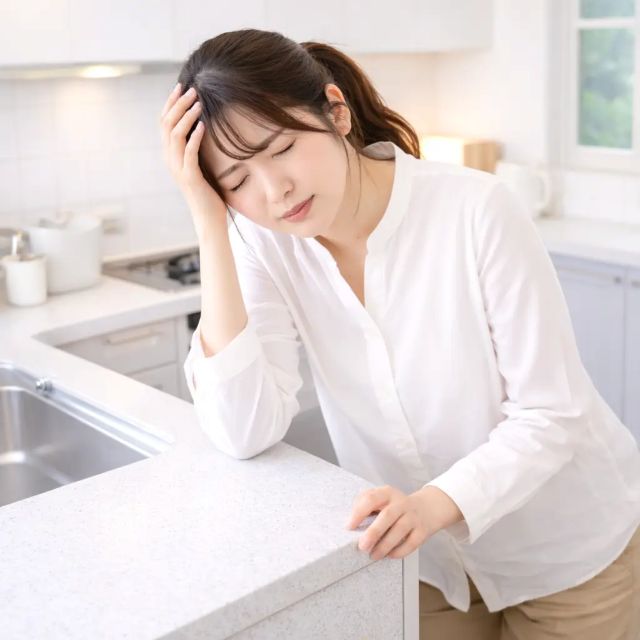 めまいを感じている女性