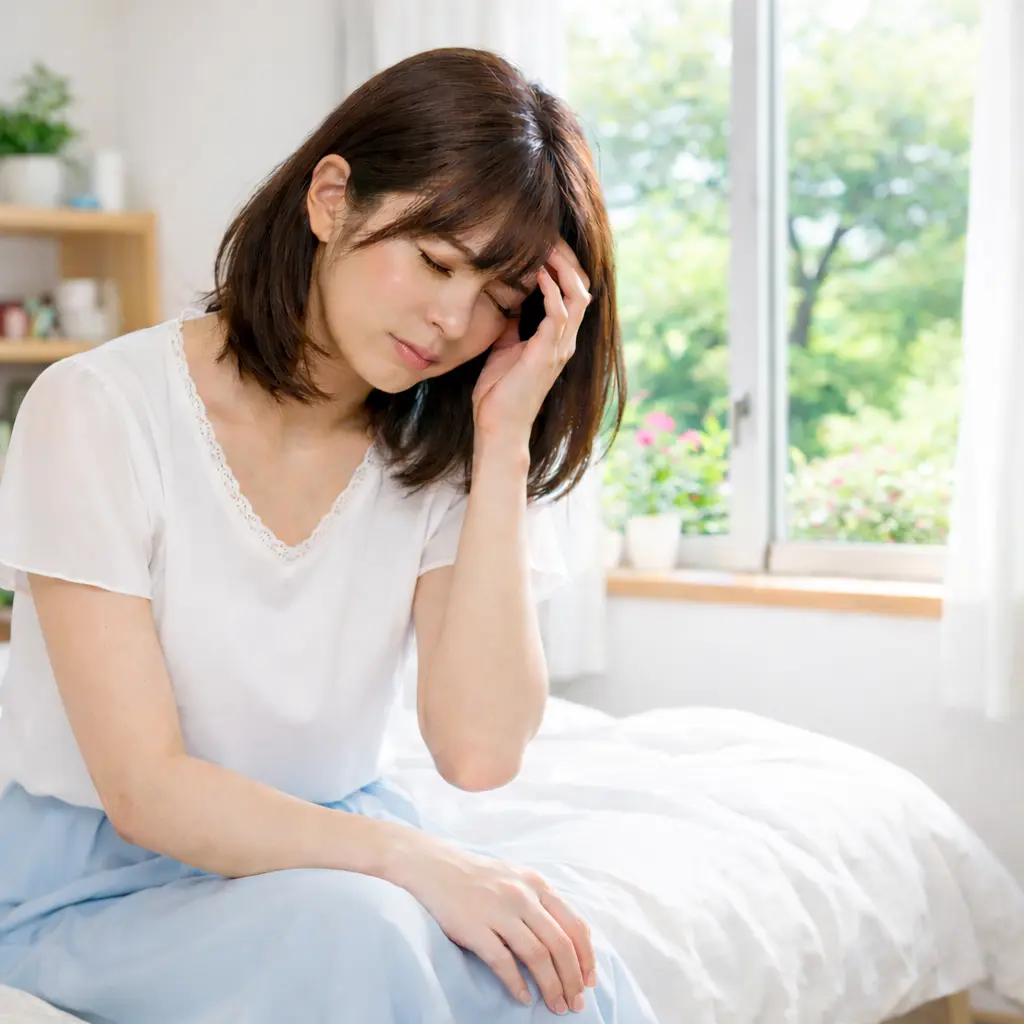 めまいを感じている女性