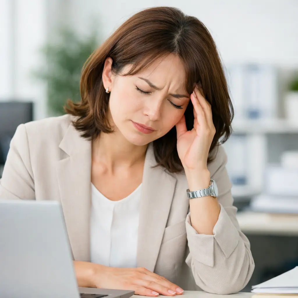 仕事中にめまいを感じる女性