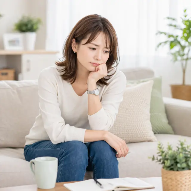 めまいやふらつきに悩んでいる女性