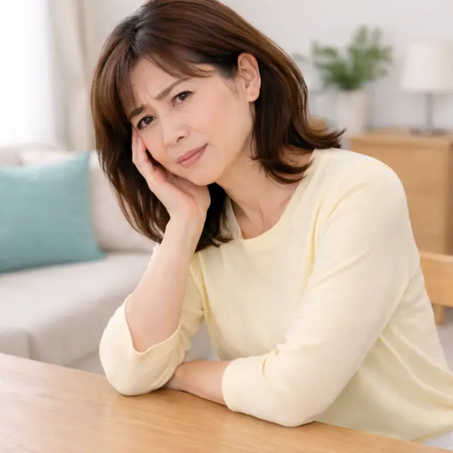 表情に不安がある女性