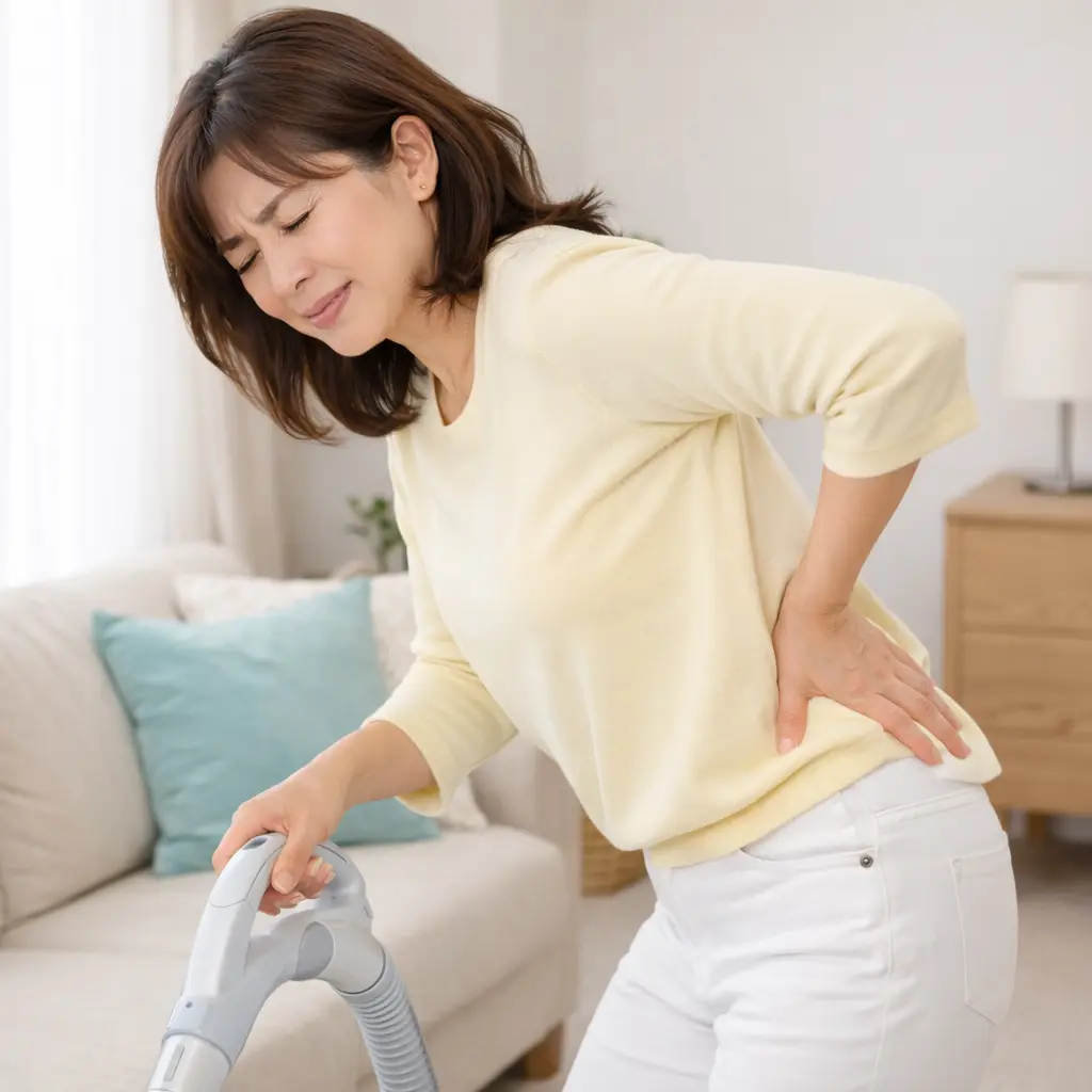 腰や臀部に痛みを感じる女性