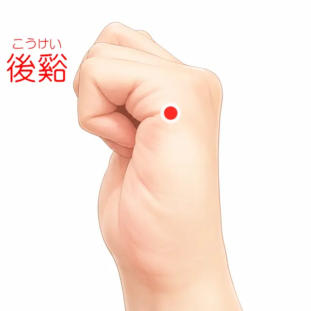 後谿の位置を示す人体図