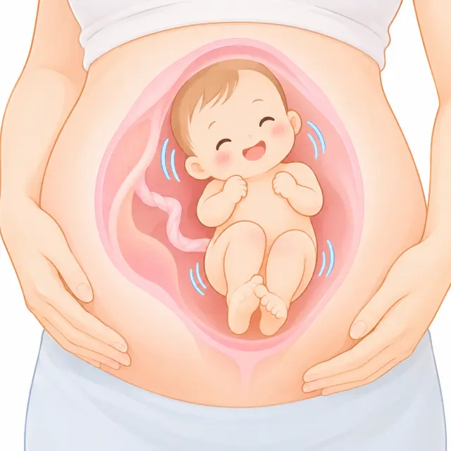 赤ちゃんがお腹の中で動いている様子